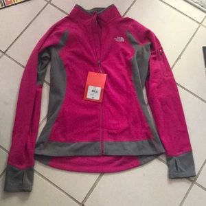 Never worn pink zip up Northface jacket